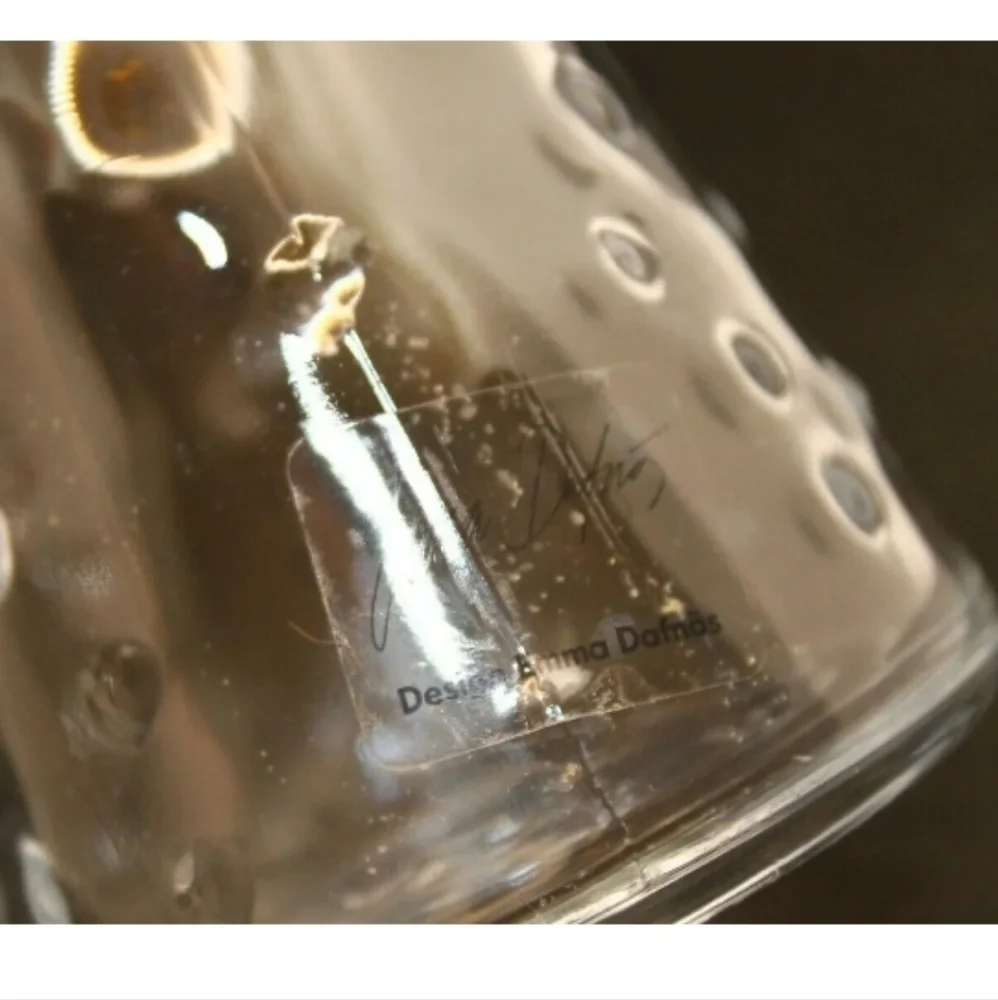Ikea Emma Dafnas Clear Glass Vase Hobnail Pattern Poland 16795 7.25
